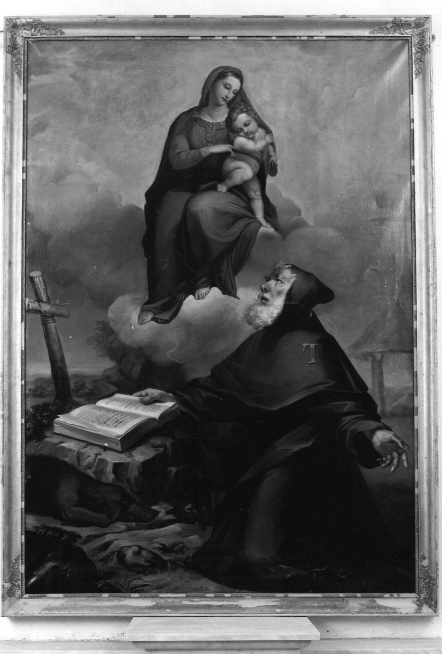 Madonna con Bambino e Sant'Antonio (dipinto, opera isolata) di Battalia (sec. XIX)