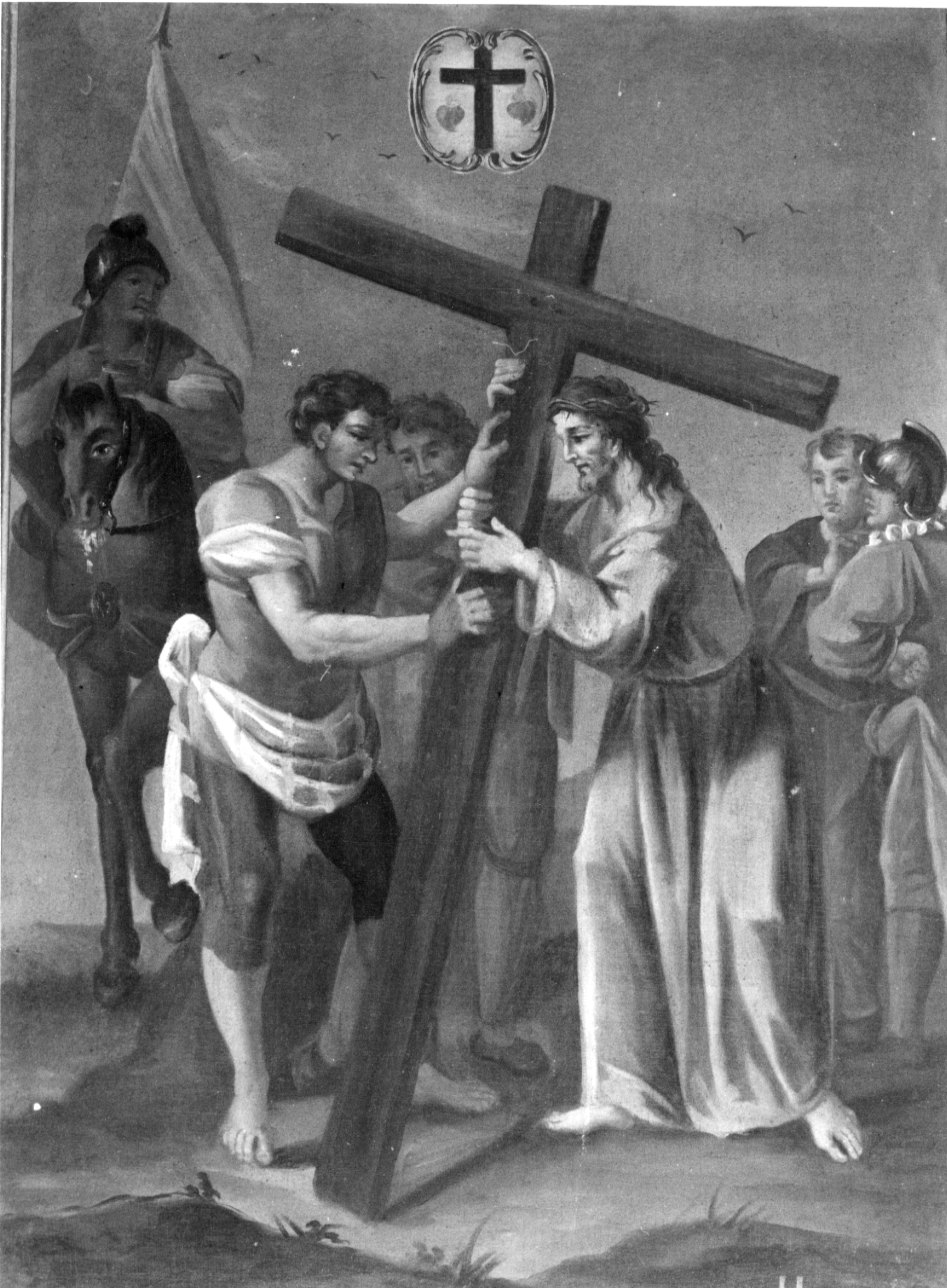 stazione II: Gesù caricato della croce (dipinto) - ambito piemontese (ultimo quarto sec. XIX)