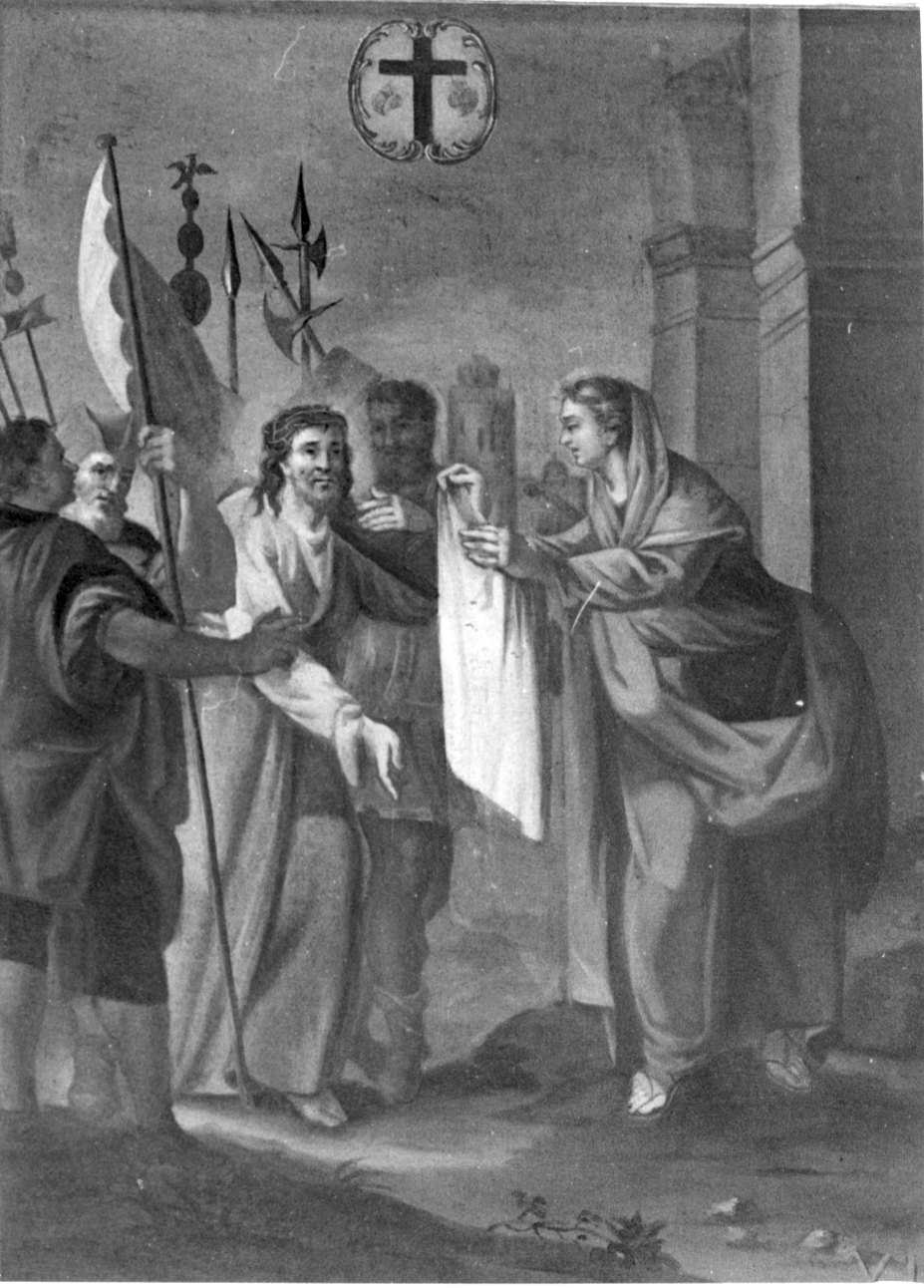 stazione VI: Gesù asciugato dalla Veronica (dipinto) - ambito piemontese (ultimo quarto sec. XIX)