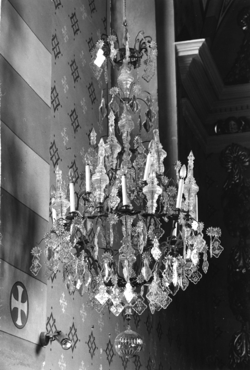 lampadario, opera isolata - bottega lombardo-piemontese (fine/inizio secc. XIX/ XX)