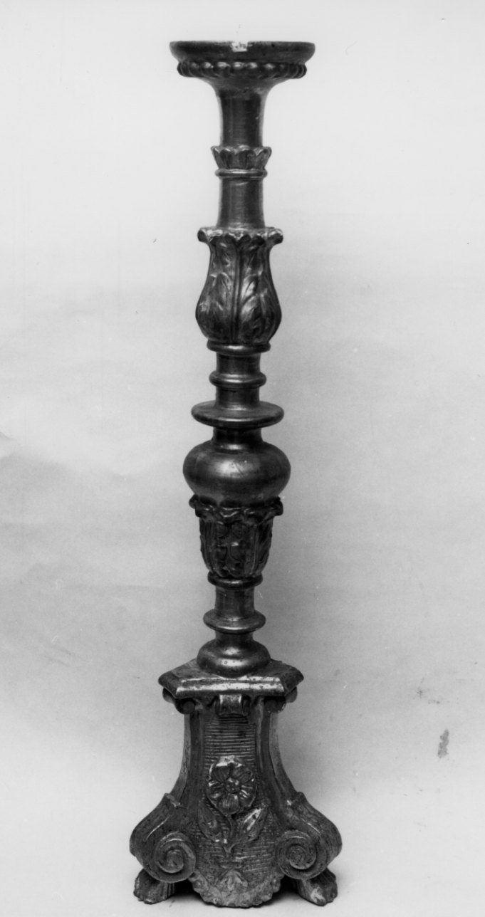 candeliere d'altare, serie - bottega piemontese (seconda metà sec. XIX)