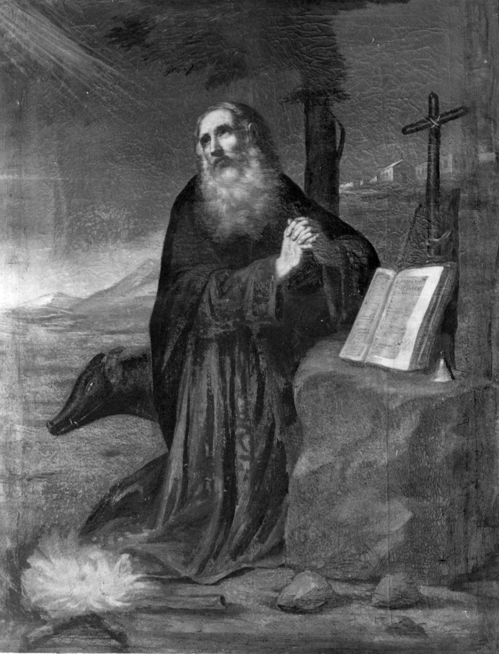 Sant'Antonio Abate (dipinto, opera isolata) - ambito piemontese (fine sec. XVII)
