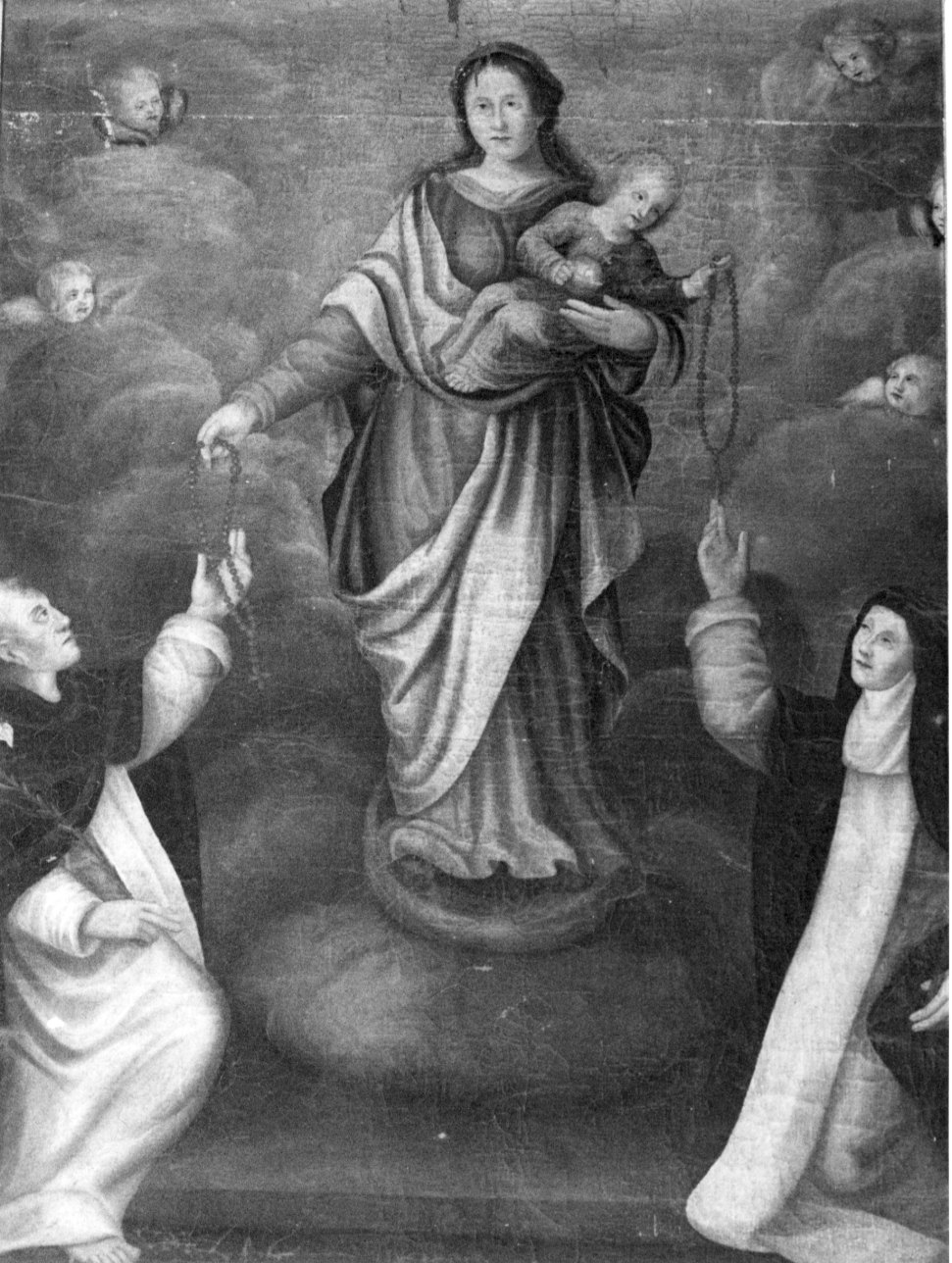Madonna del Rosario con San Domenico e Santa Caterina da Siena (dipinto, opera isolata) - ambito piemontese (terzo quarto sec. XVII)