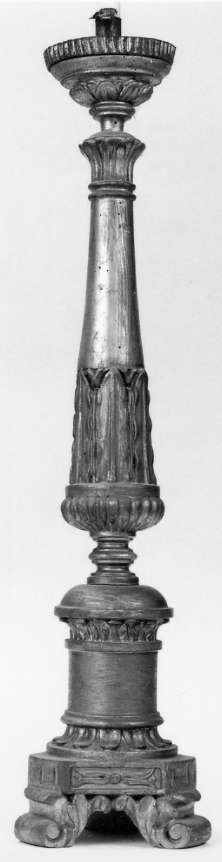 candeliere d'altare, serie - bottega piemontese (secondo quarto sec. XIX)