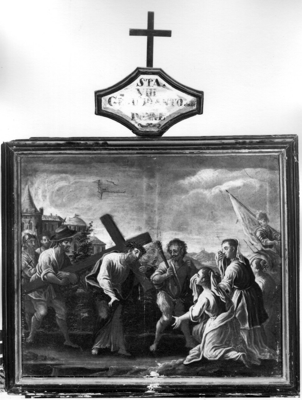 stazione VIII: Gesù consola le donne di Gerusalemme (dipinto) di Botta Paolo Amedeo (sec. XVIII)