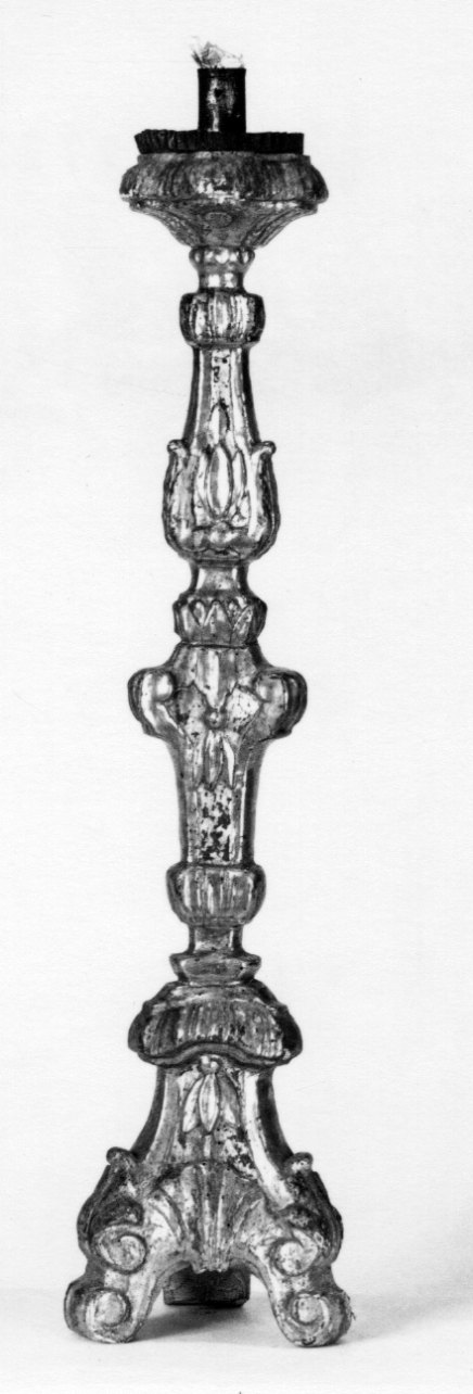 candeliere d'altare, serie - bottega piemontese (seconda metà sec. XIX)