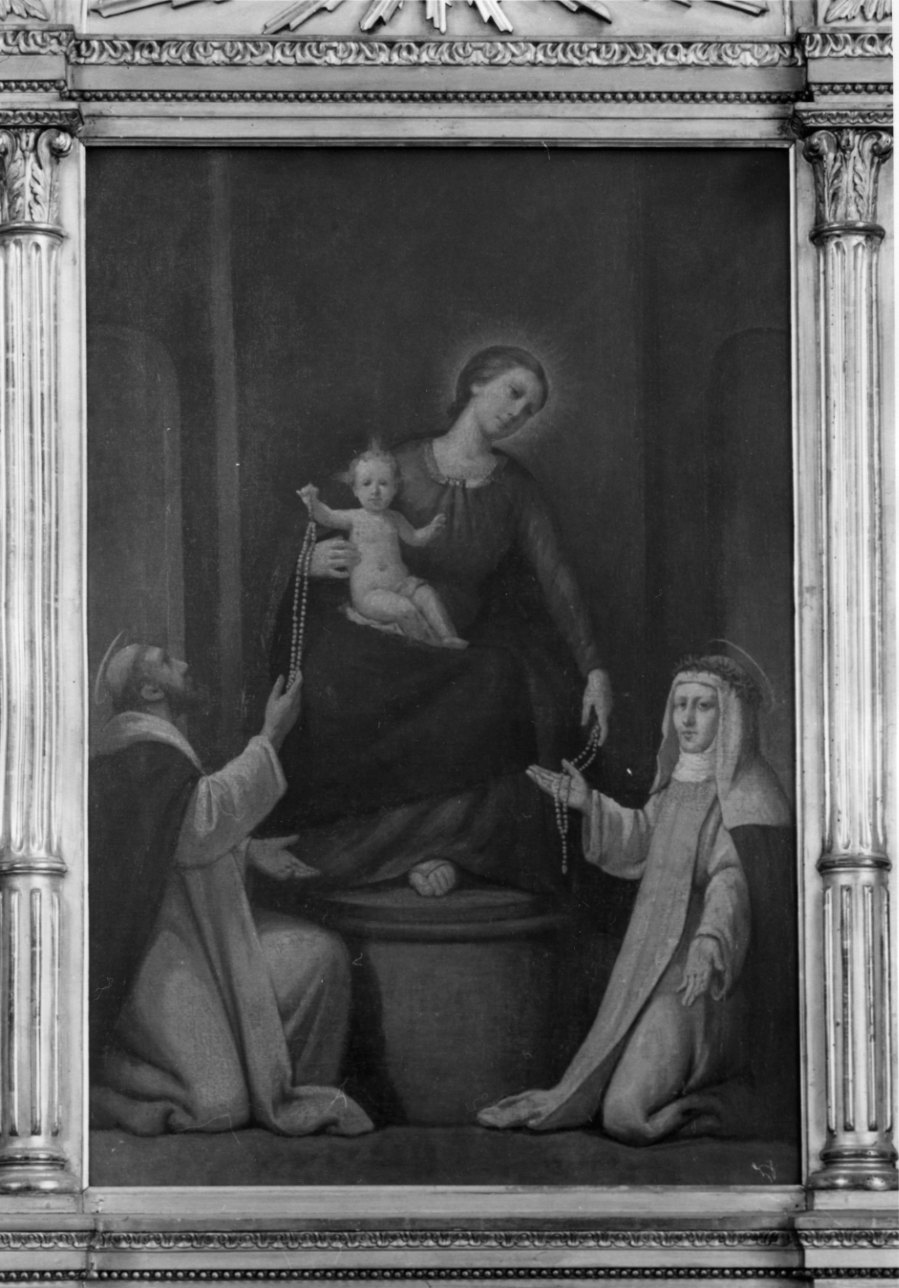 Madonna del Rosario con San Domenico e Santa Caterina da Siena (dipinto, opera isolata) - ambito piemontese (ultimo quarto sec. XVIII)