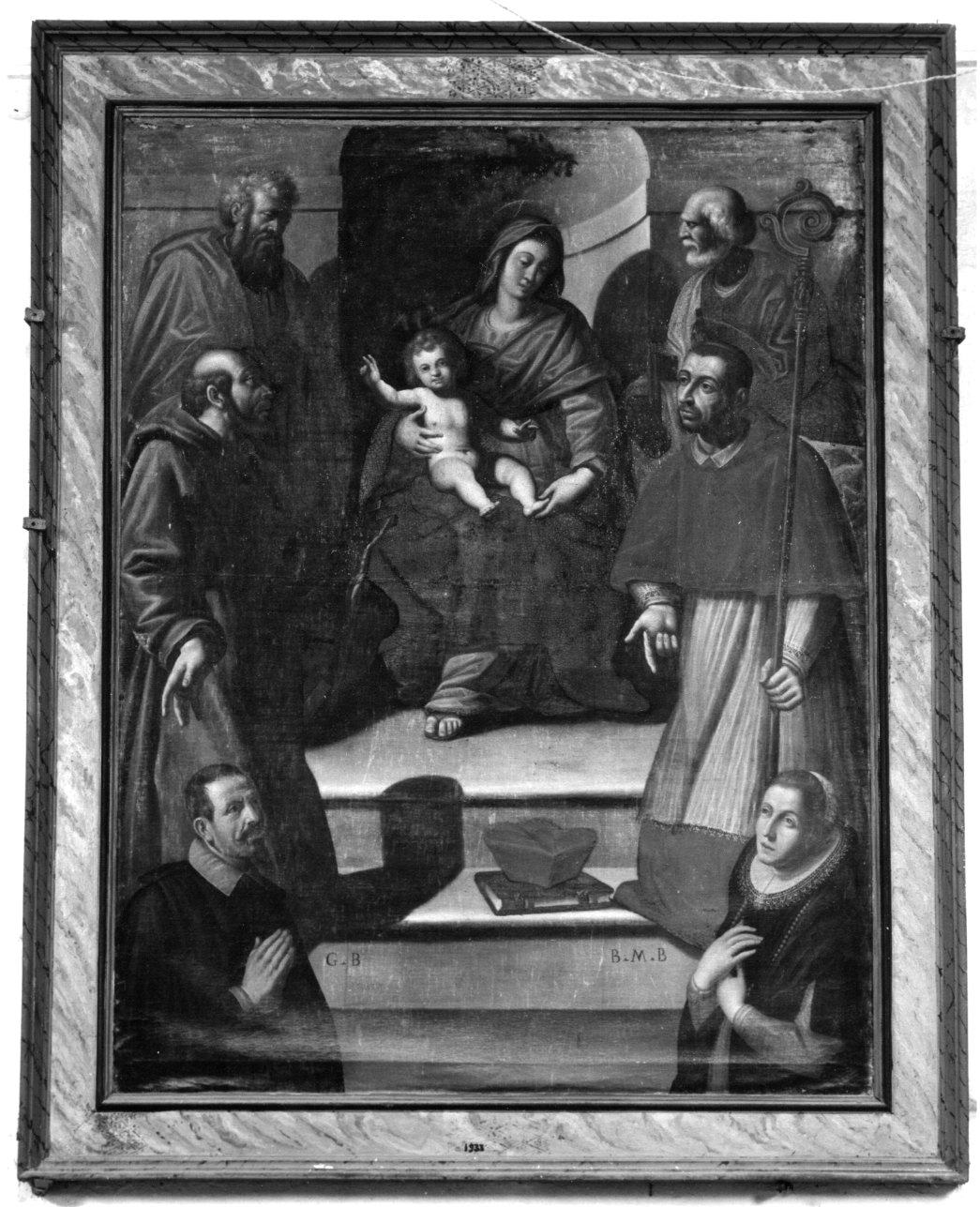 Madonna con Bambino in trono con Santi e donatori (dipinto, opera isolata) - ambito piemontese (prima metà sec. XIX)