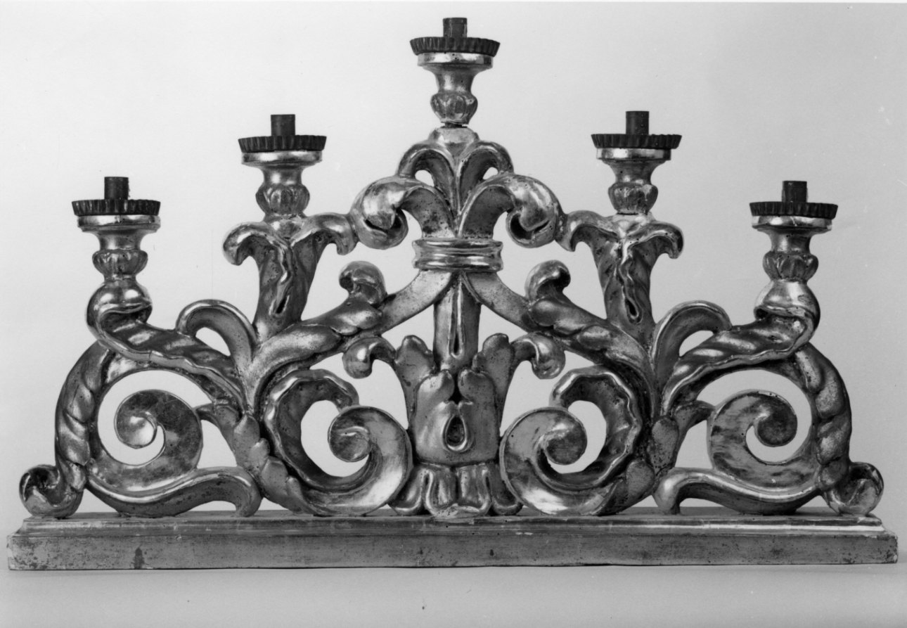 candelabro, serie - bottega piemontese (seconda metà sec. XVIII)