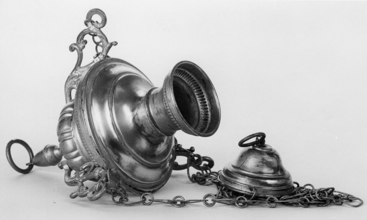 lampada pensile, opera isolata - bottega piemontese (primo quarto sec. XX)