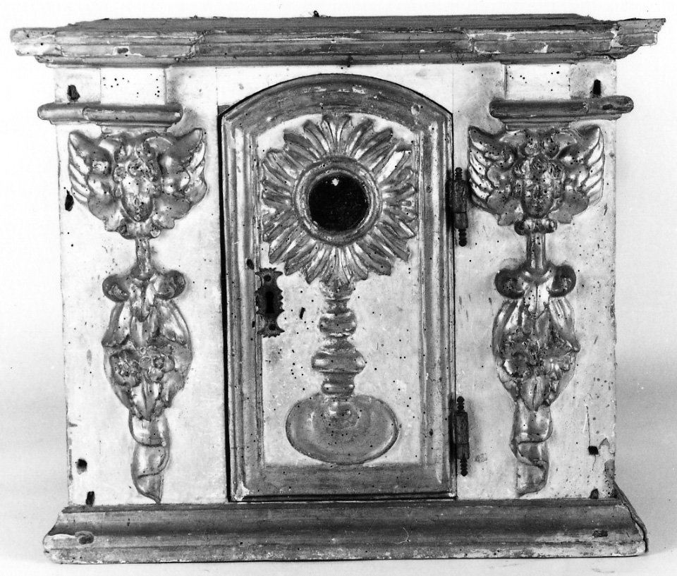 ostensorio e motivi vegetali (tabernacolo - a frontale architettonico, opera isolata) - bottega piemontese (seconda metà sec. XVII)