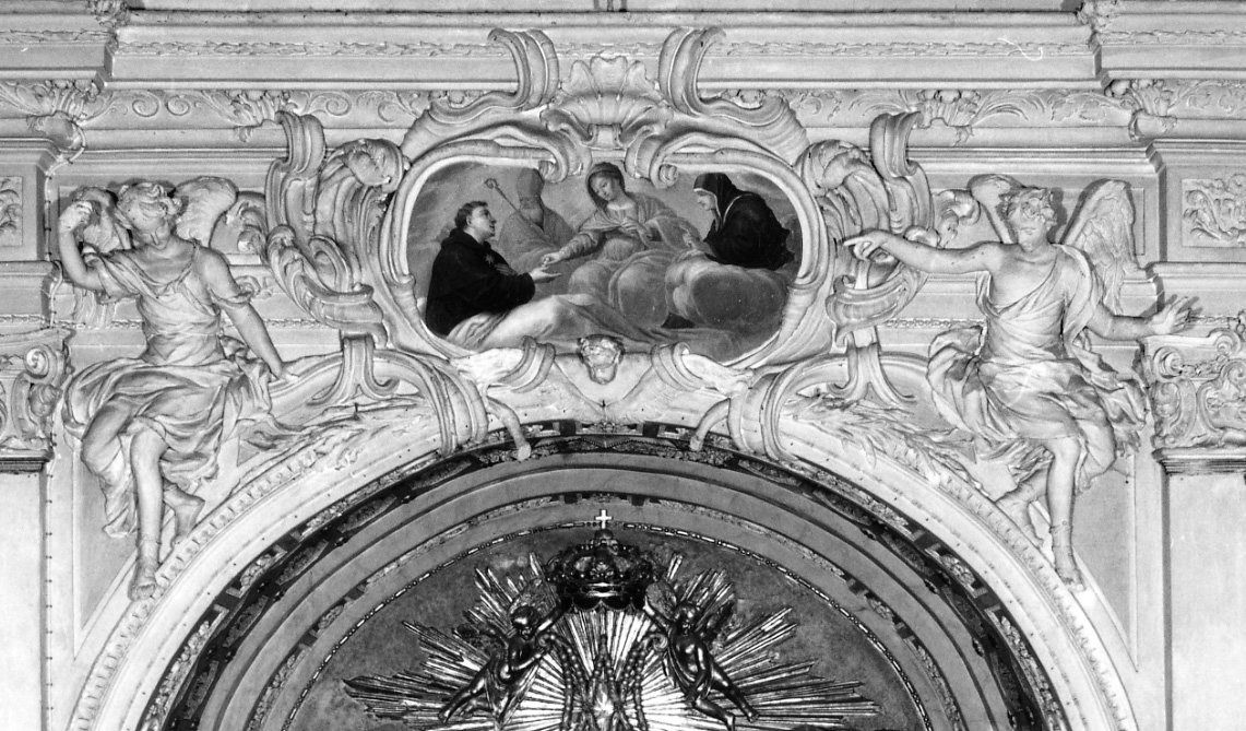 motivi decorativi a girali vegetali con angeli (decorazione plastica, opera isolata) di Beltramelli Domenico (fine/inizio secc. XVII/ XVIII)