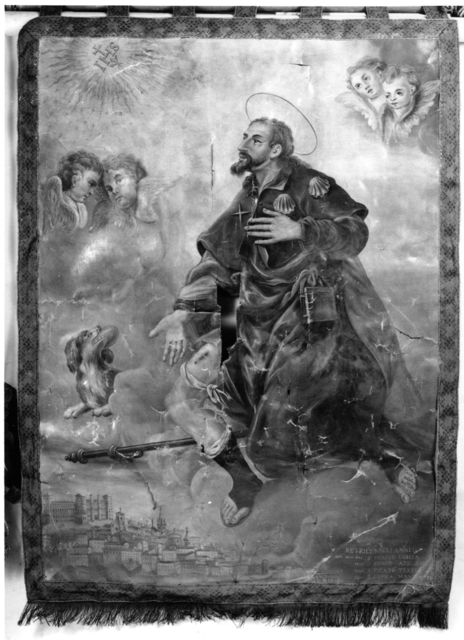 San Rocco (stendardo processionale, opera isolata) - bottega piemontese (secondo quarto sec. XIX)