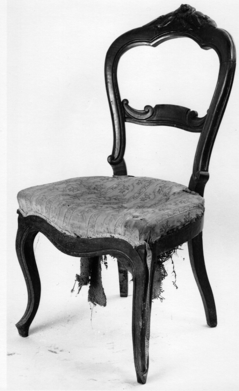 sedia, opera isolata - bottega piemontese (ultimo quarto sec. XIX)