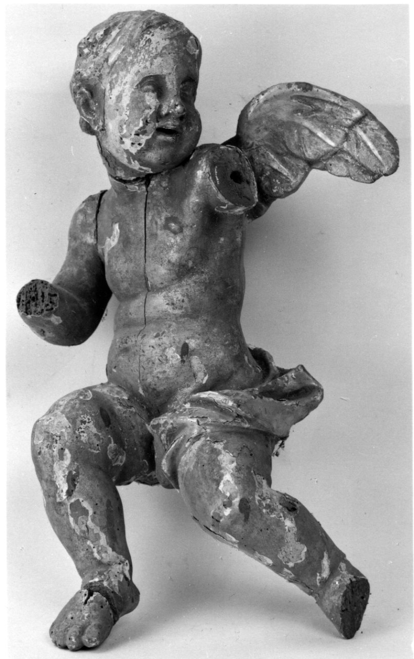 angelo (statuetta, elemento d'insieme) - bottega piemontese (prima metà sec. XVIII)