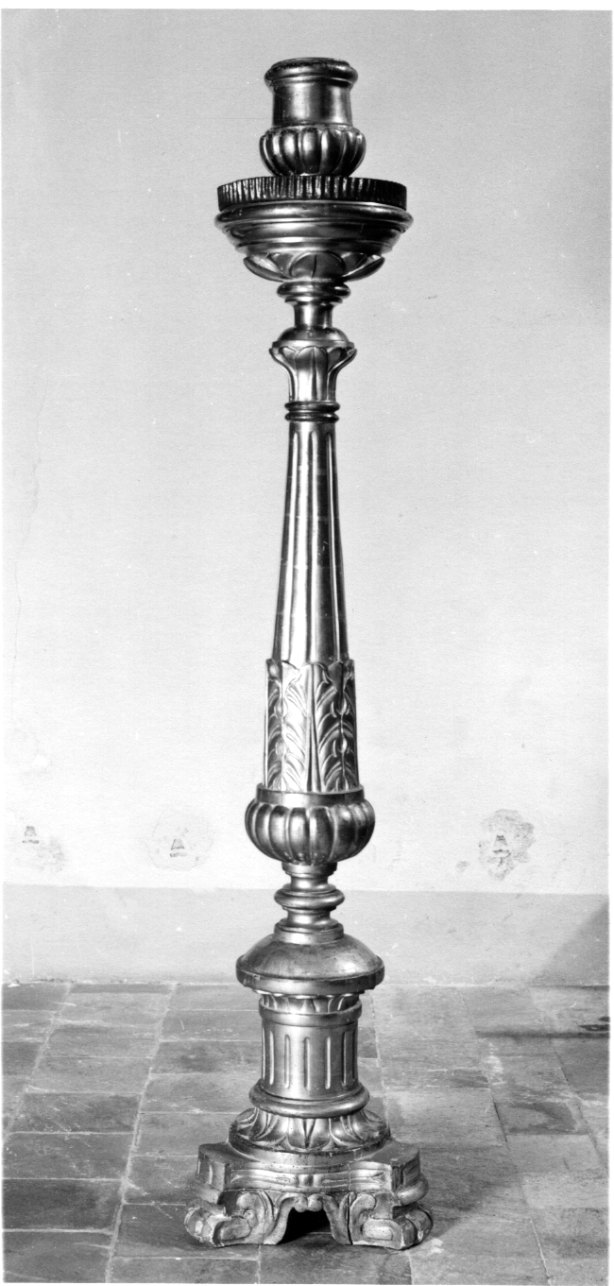 candeliere d'altare, serie - bottega piemontese (fine/inizio secc. XIX/ XX)