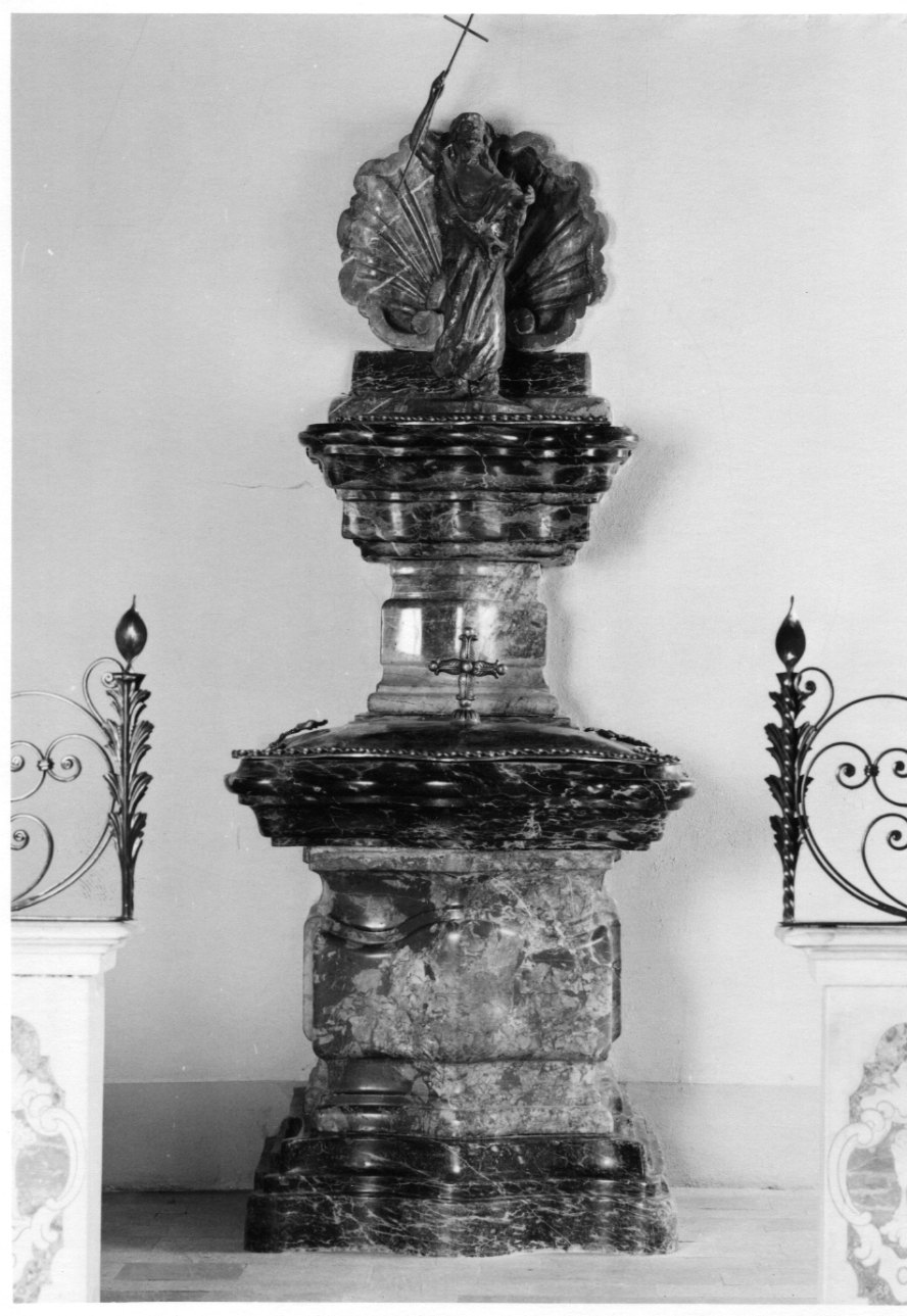 lavabo da sacrestia, opera isolata - bottega piemontese (prima metà sec. XVIII)