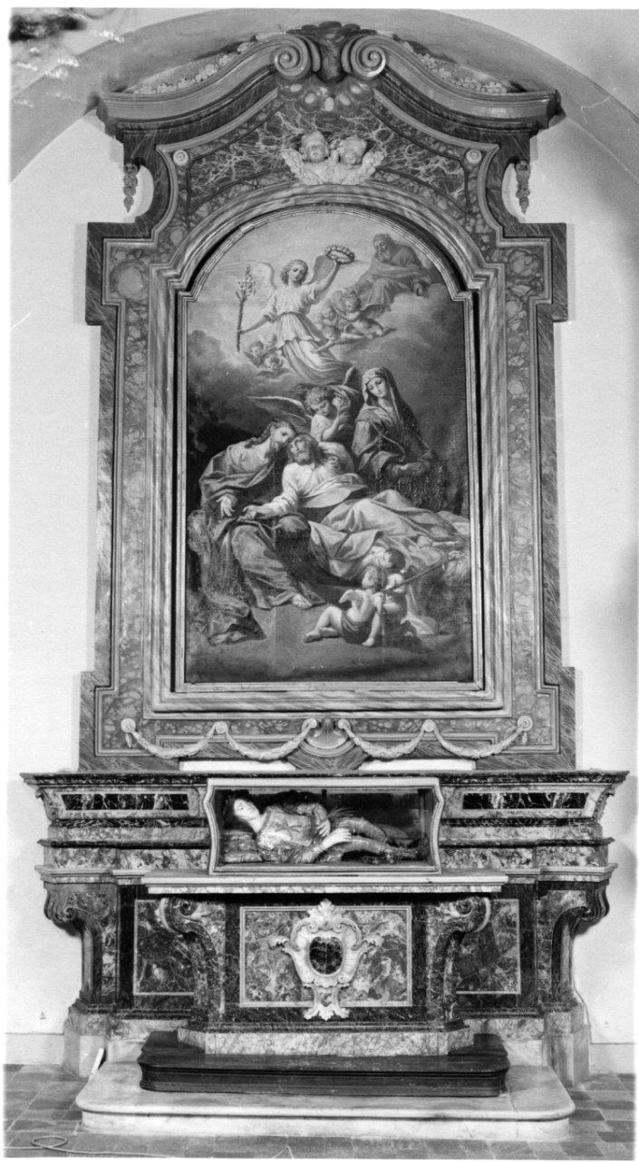 motivi decorativi a festoni con cherubini (altare, opera isolata) - bottega piemontese (primo quarto sec. XIX)