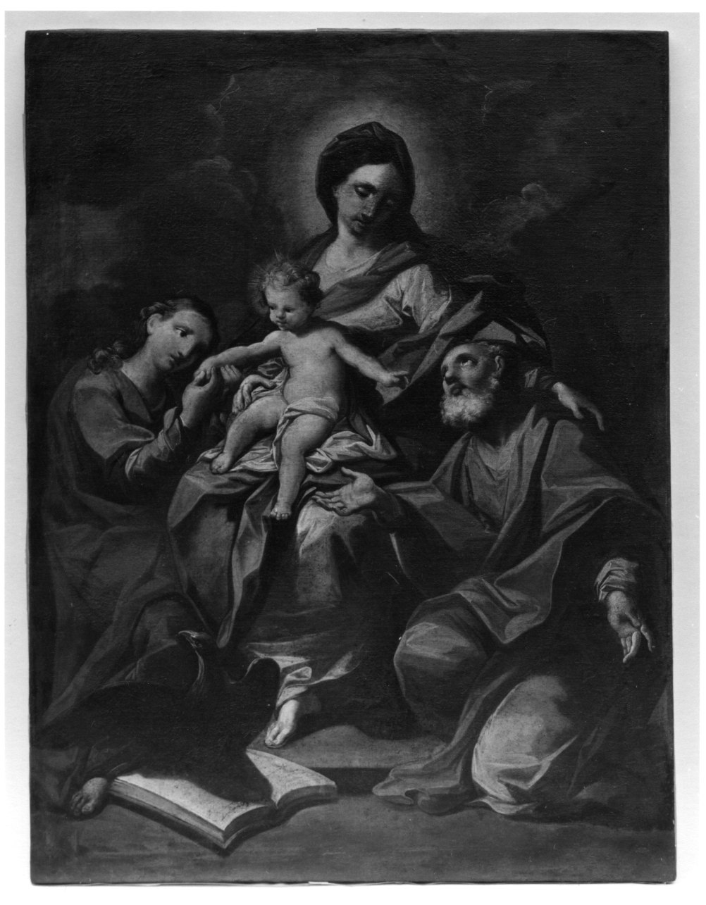 Sacra Famiglia con San Giovanni evangelista (dipinto, opera isolata) di Carrega Tommaso (attribuito) (seconda metà sec. XVIII)