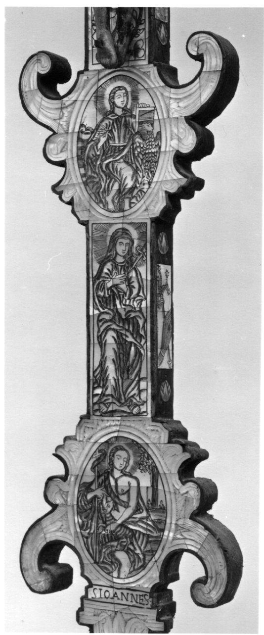 San Giovanni evangelista (decorazione a intarsio) - bottega italiana (fine/inizio secc. XVII/ XVIII)