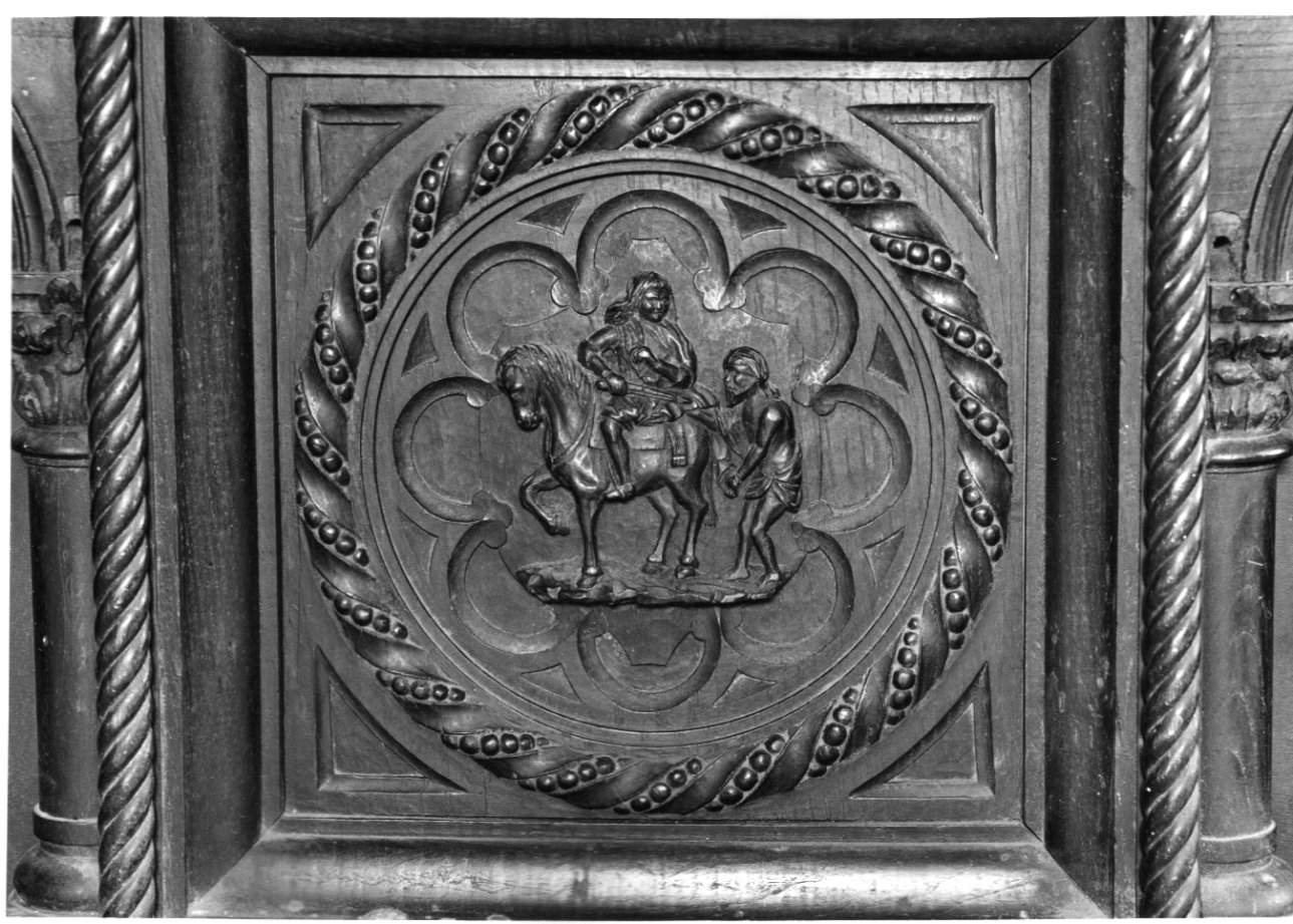 San Martino dona parte del mantello al povero (rilievo) - bottega piemontese (prima metà sec. XIX)