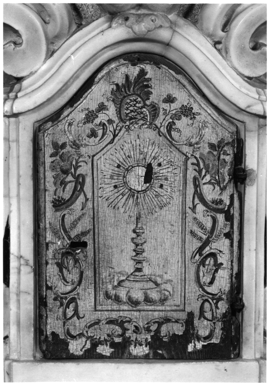 simboli eucaristici (sportello di tabernacolo) - ambito ligure-piemontese (sec. XVIII)