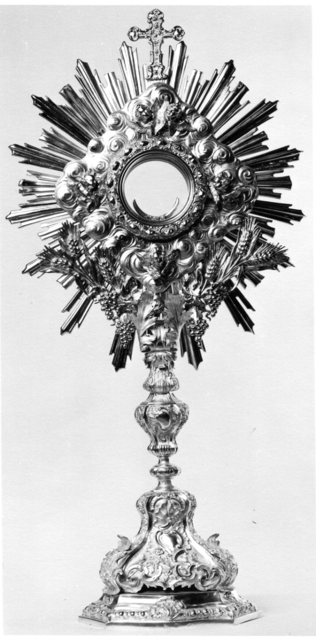 simboli eucaristici (ostensorio, opera isolata) - bottega piemontese (terzo quarto sec. XVIII)