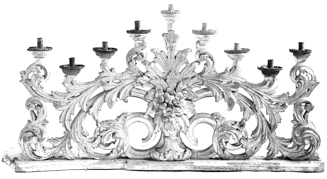 candelabro, opera isolata - bottega piemontese (seconda metà sec. XIX)