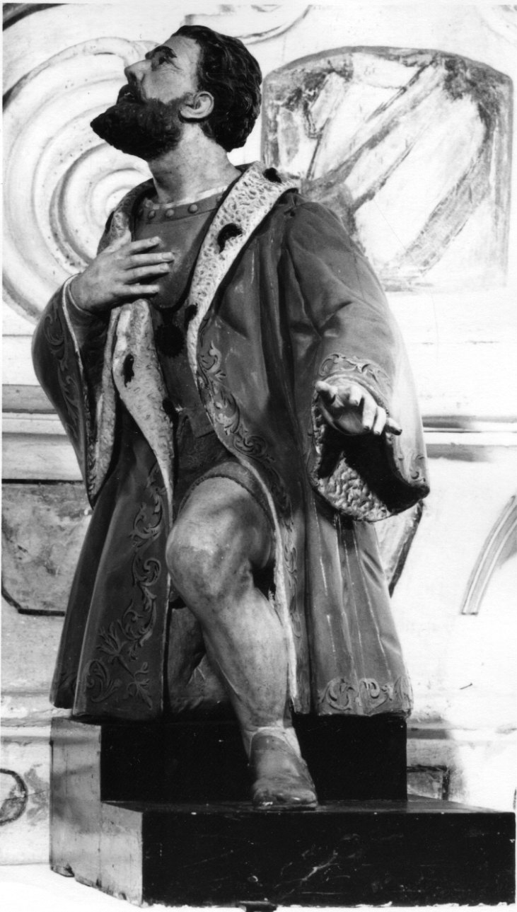 figura maschile inginocchiata (statua processionale, opera isolata) di Olivari Paolo, Olivari Vincenzo (sec. XIX)