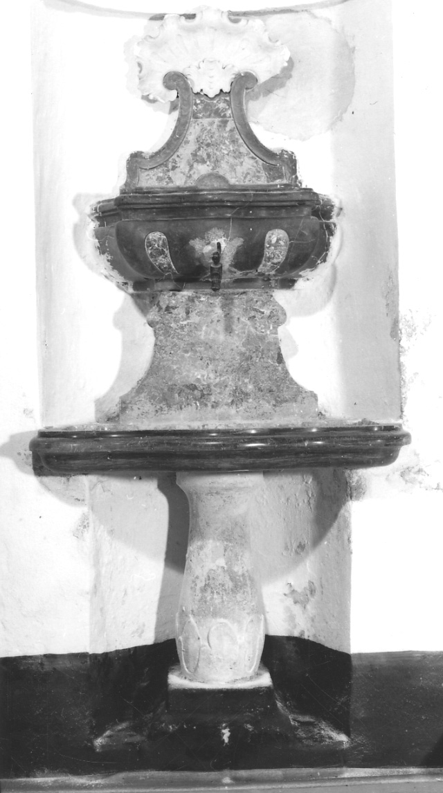 lavabo da sacrestia, opera isolata - bottega piemontese (seconda metà sec. XVIII)