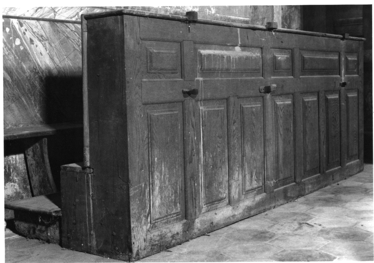 banco da chiesa, opera isolata - bottega della Val Tanaro (seconda metà sec. XIX)