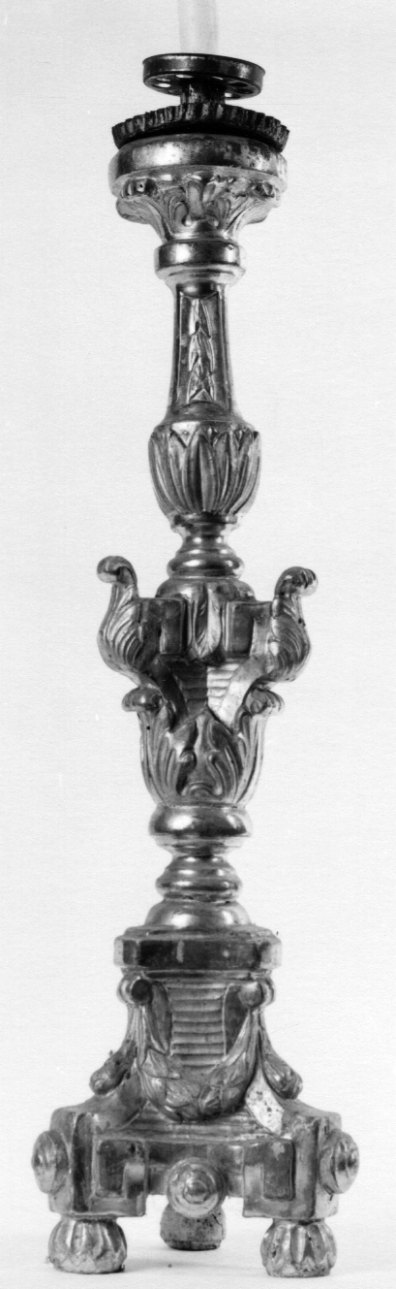 candeliere d'altare, serie - bottega piemontese (fine/inizio secc. XIX/ XX)