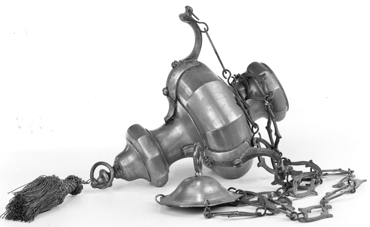 lampada pensile, opera isolata - bottega piemontese (seconda metà sec. XIX)