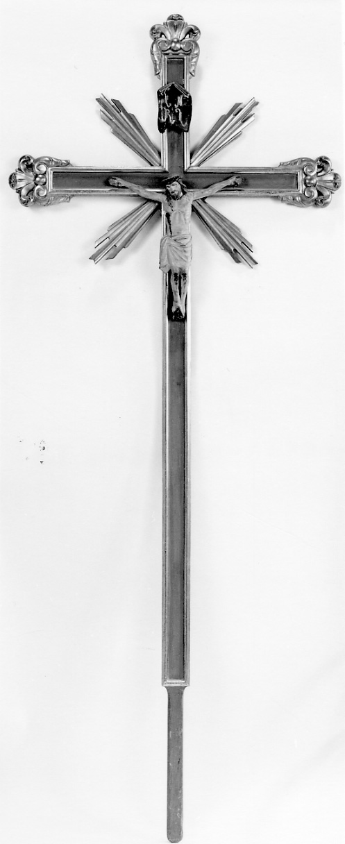 Cristo crocifisso (croce processionale, opera isolata) - bottega savoiardo-piemontese (prima metà sec. XIX)