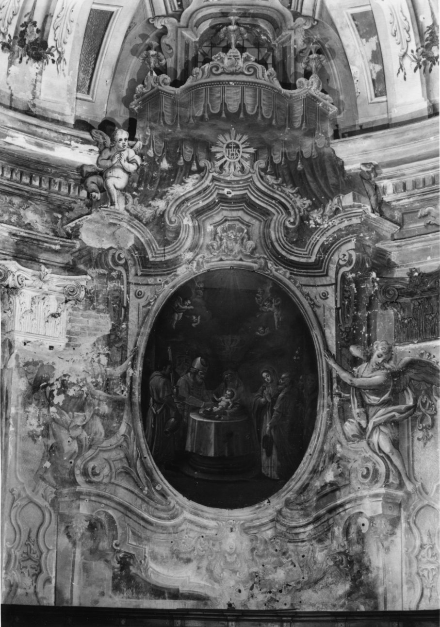 motivi decorativi architettonici e angeli (decorazione plastico-pittorica, opera isolata) di Milocco Michele Antonio (bottega) (secondo quarto sec. XVIII)