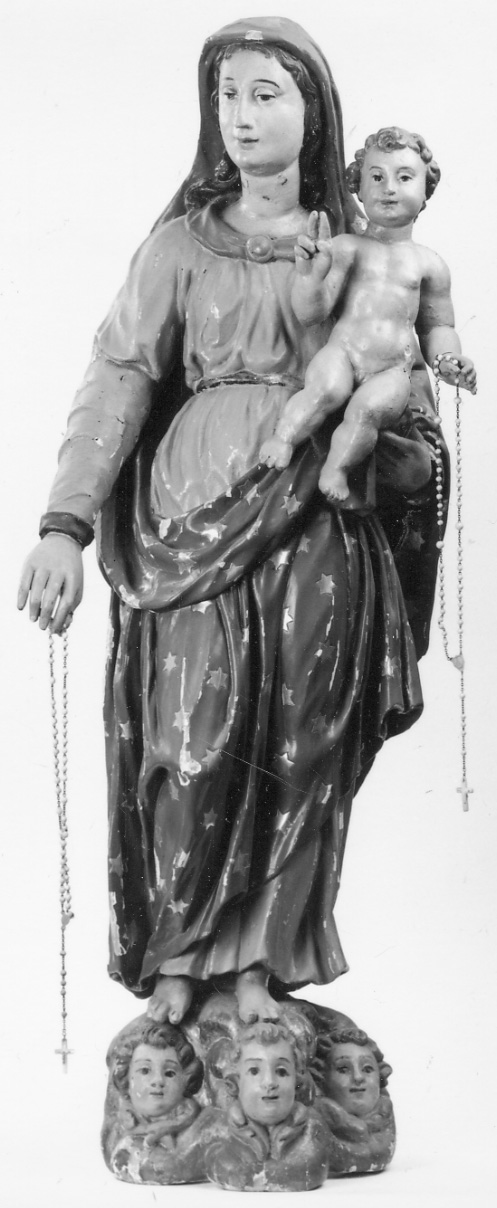 Madonna del Rosario (statua, opera isolata) - bottega piemontese (secondo quarto sec. XVII)