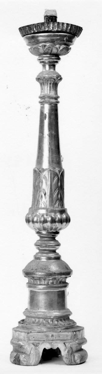 candeliere d'altare, serie - bottega piemontese (seconda metà sec. XIX)