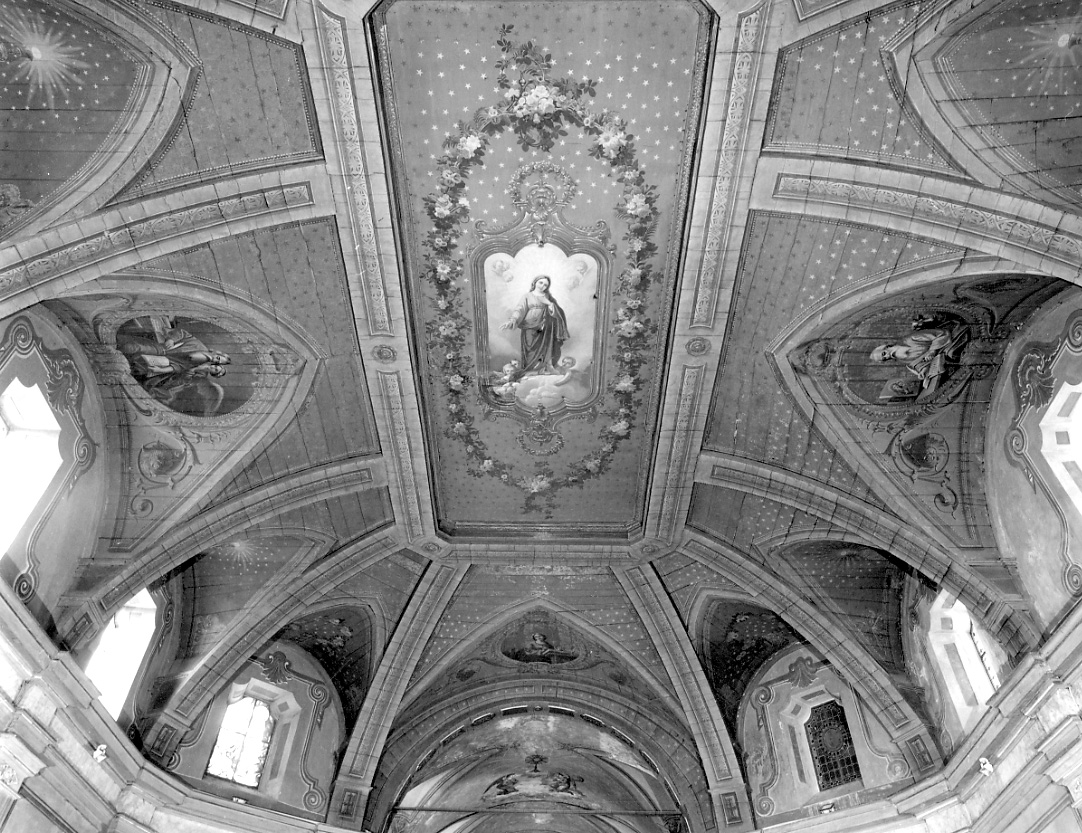 motivi decorativi architettonici, Madonna e i quattro evangelisti (dipinto, complesso decorativo) - ambito piemontese (sec. XIX)
