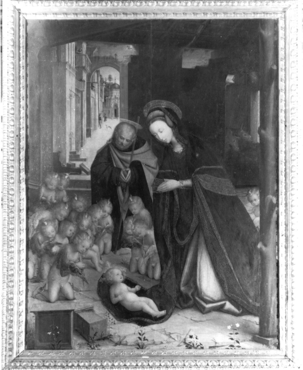 natività di Gesù (dipinto, opera isolata) di Ferrari Defendente (prima metà sec. XVI)