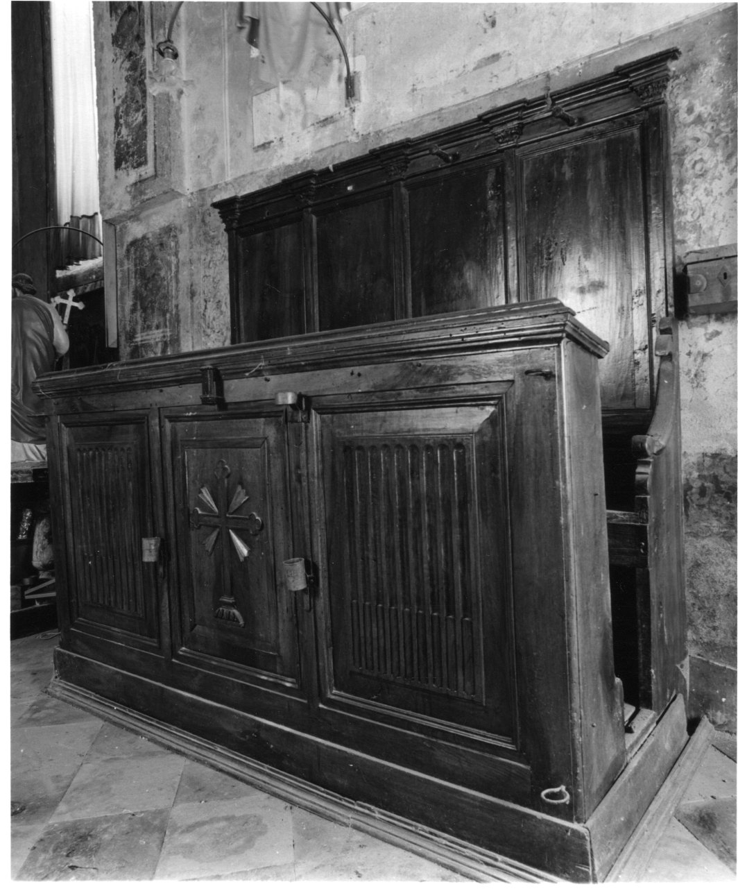 banco da chiesa, opera isolata - bottega della Val Tanaro (secondo quarto sec. XIX)