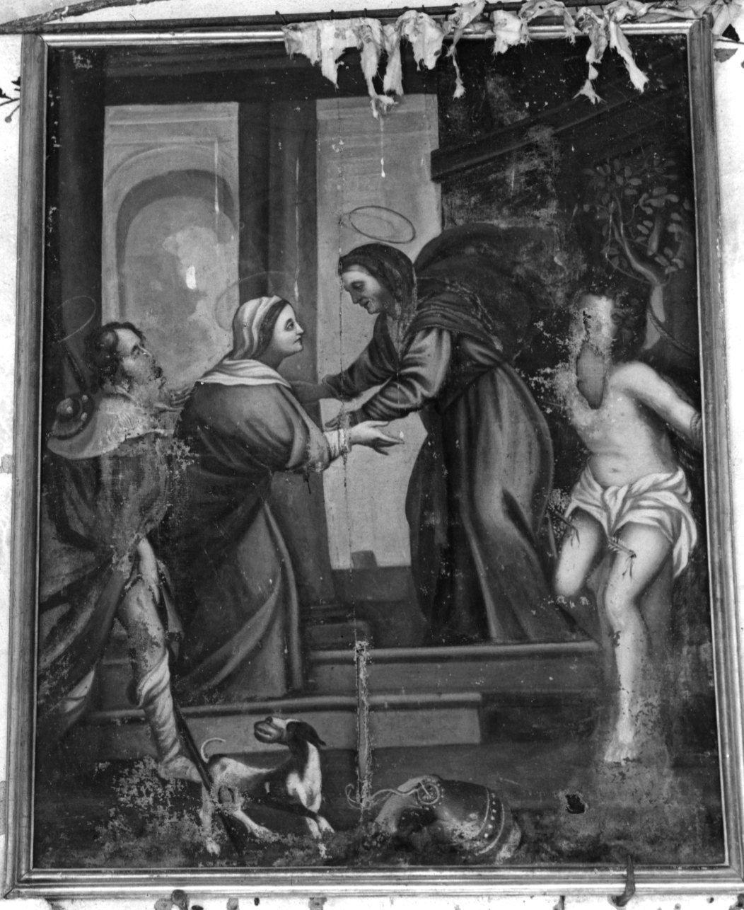 visitazione con San Rocco e San Sebastiano (dipinto, opera isolata) - ambito piemontese (secondo quarto sec. XIX)
