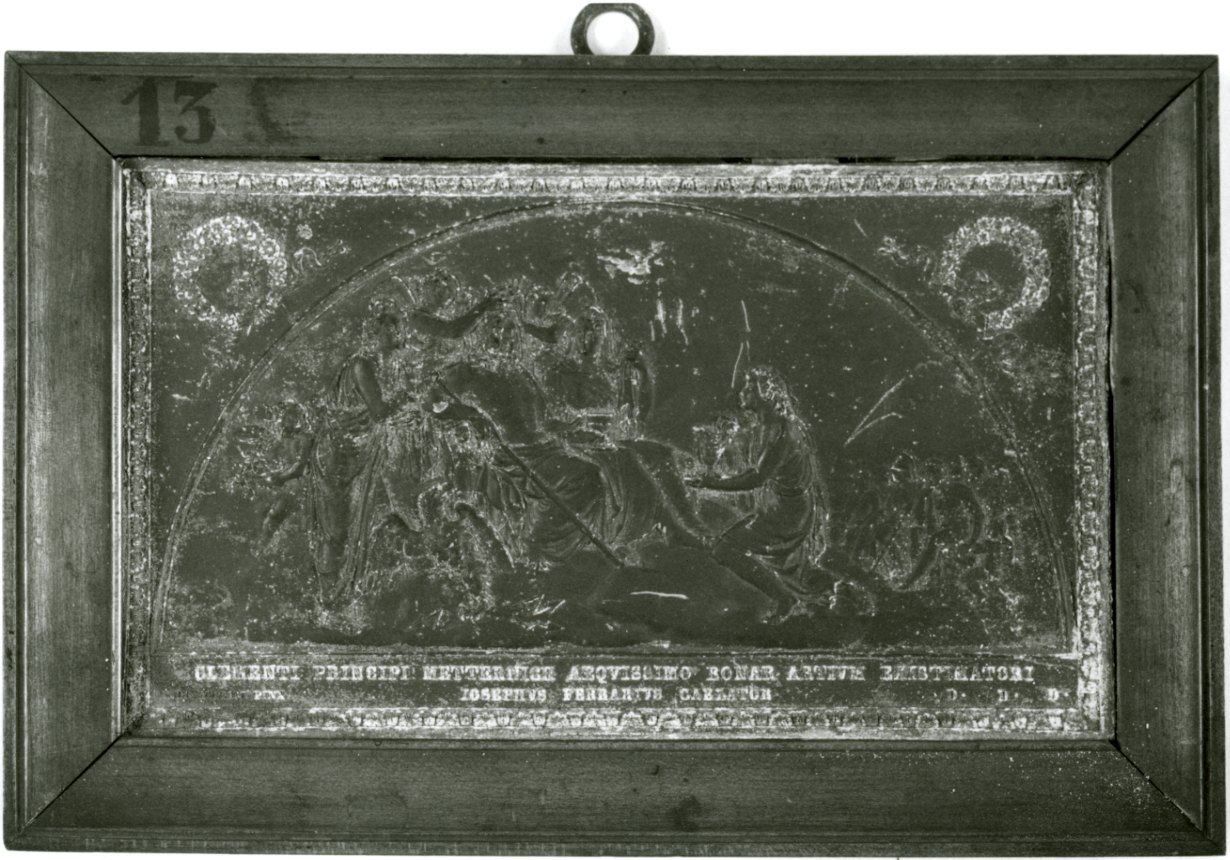 Giove incoronato dalle Ore (rilievo, opera isolata) di Ferraris Giuseppe (sec. XIX)