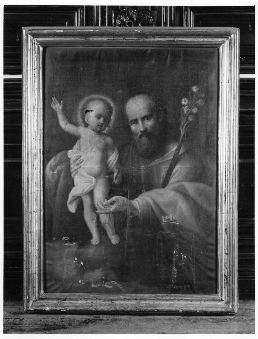 San Giuseppe e Gesù Bambino (dipinto, opera isolata) di Pesando Giovanni (ultimo quarto sec. XIX)