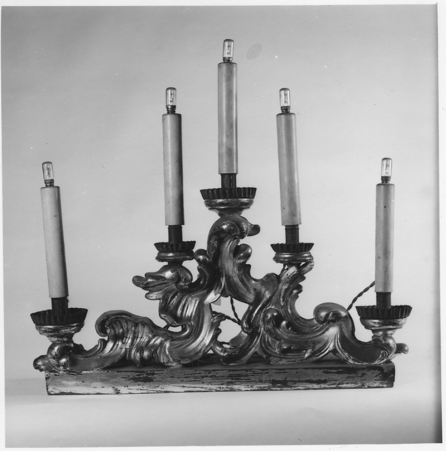 candelabro, serie - bottega piemontese (seconda metà sec. XVIII)