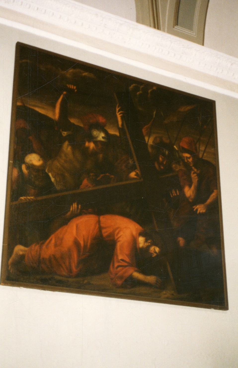 Cristo cade sotto la croce (dipinto, opera isolata) di Pollone Pietro Antonio (ultimo quarto sec. XVII)