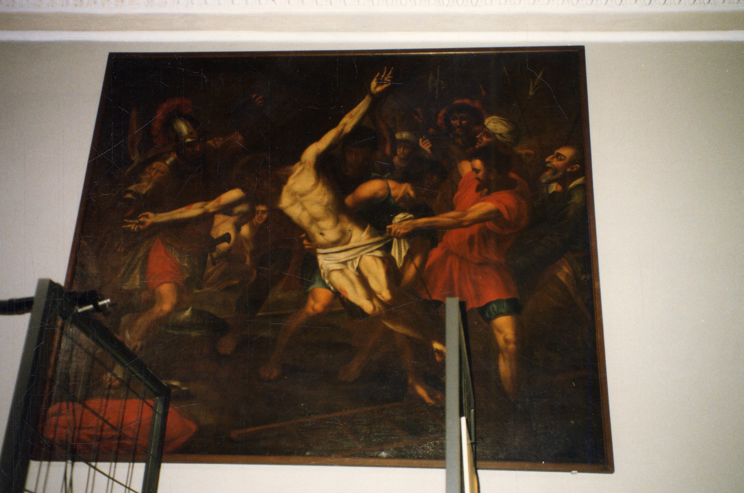 elevazione della croce (dipinto, opera isolata) di Pollone Pietro Antonio (ultimo quarto sec. XVII)