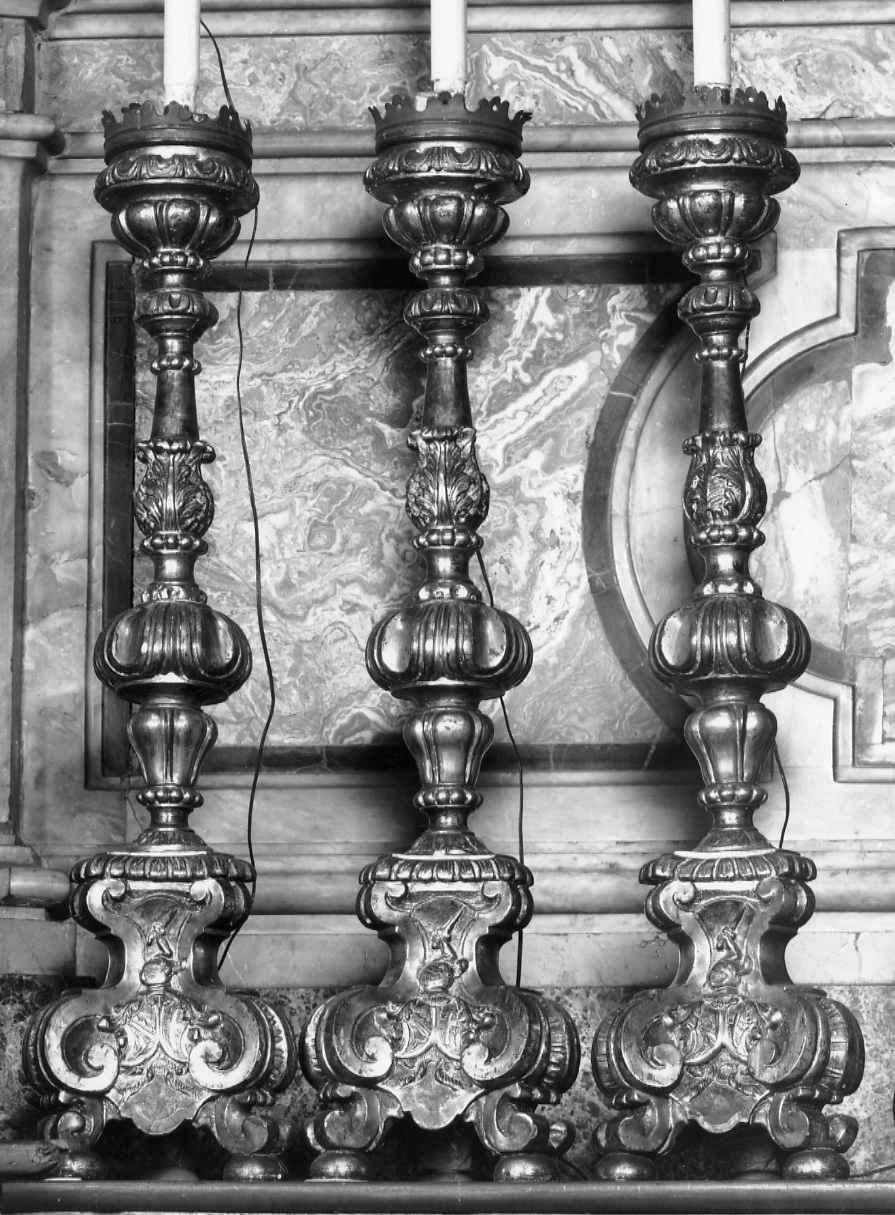 candeliere, serie - bottega piemontese (primo quarto sec. XVIII)