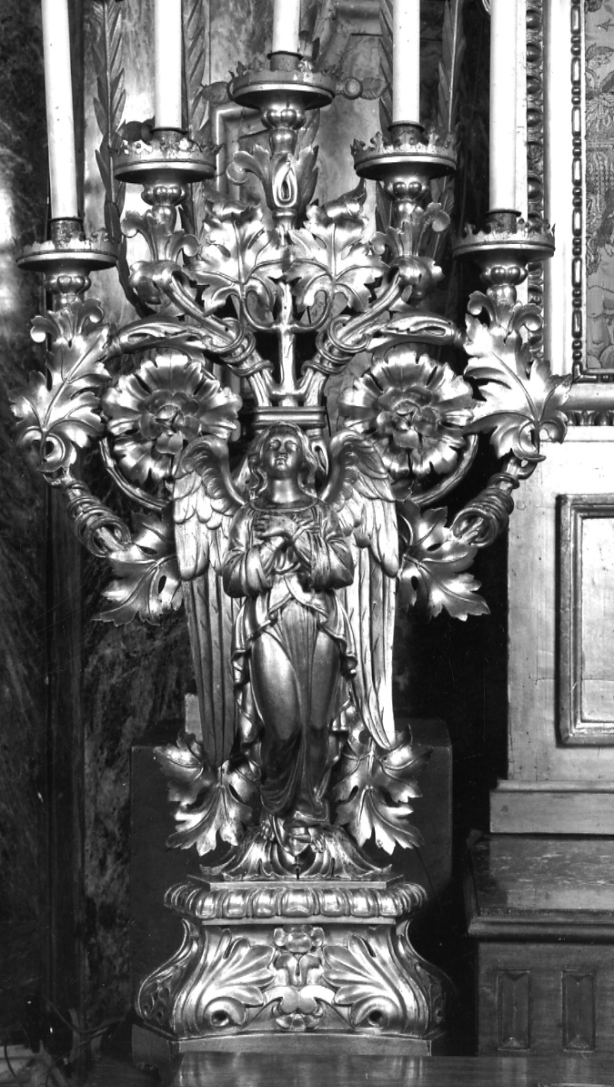 angelo (candelabro - a statua, serie) - bottega piemontese (seconda metà sec. XVIII)