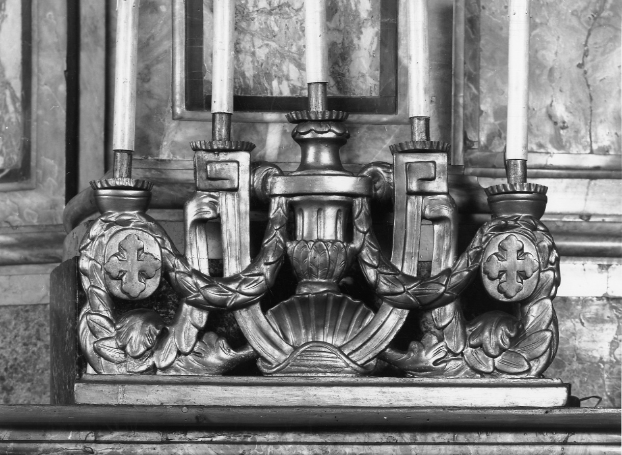 candelabro, serie - bottega piemontese (seconda metà sec. XIX)