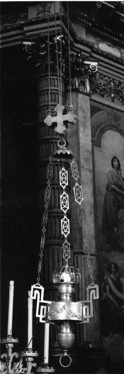 lampada pensile, serie - bottega piemontese (metà sec. XIX)